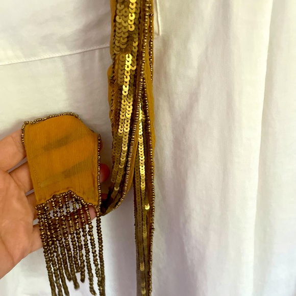 Silky chiffon beaded belt with fringes- NWOT - Picture 8 of 8
